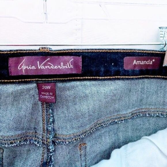 Gloria Vanderbilt Jeans 20W Amanda Straight Leg Stretch Denim Pants Plus Size - Picture 7 of 12